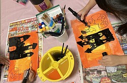 ハロウィン 絵画教室 絵の具 名古屋市