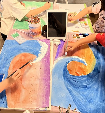製作 図工 4歳児 水彩画 バレンタイン制作 マグネット 絵画教室 子供 ペイント アート 造形 小学生 モコモコアート